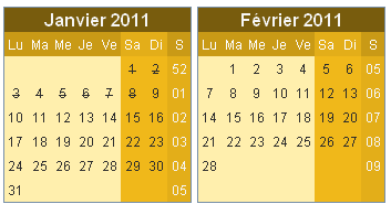 T�l�charger le mod�le de calendrier